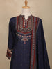 Navy Blue Floral Design Cotton Salwar Suit