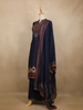 Navy Blue Floral Design Cotton Salwar Suit