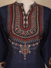 Navy Blue Floral Design Cotton Salwar Suit