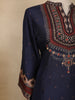 Navy Blue Floral Design Cotton Salwar Suit