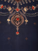 Navy Blue Floral Design Cotton Salwar Suit