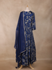Navy Blue Floral Design Georgette Gown