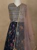 Navy Blue Floral Design Georgette Kids Lehenga