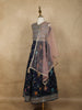 Navy Blue Floral Design Georgette Kids Lehenga