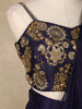 Navy Blue Floral Design Georgette Ready To Wear Saree with Designer Blouse