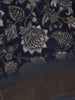Navy Blue Floral Design Linen Cotton Saree