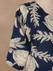 Navy Blue Floral Design Printed Satin Salwar Suit - Diadem