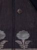 Navy Blue Floral Design Semi Banarasi Silk Saree