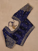 Navy Blue Floral Design Silk Readymade Blouse