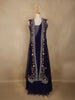 Navy Blue Floral Embroidered Design Chiffon Lehenga