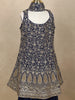 Navy Blue Floral Embroidered Design Georgette Kids Palazzo Suit