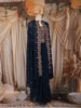 Navy Blue Floral Embroidered Design Georgette Skirt Top with Cape Jacket