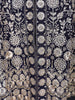 Navy Blue Floral Embroidered Georgette Peplum Palazzo Suit with Dupatta