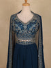 Navy Blue Floral Embroidered Georgette Skirt Top