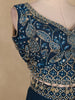 Navy Blue Floral Embroidered Georgette Skirt Top