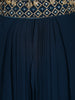 Navy Blue Floral Embroidered Georgette Skirt Top