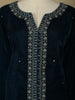 Navy Blue Floral Embroidered Velvet Co Ord Salwar Suit
