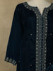 Navy Blue Floral Embroidered Velvet Co Ord Salwar Suit