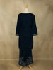 Navy Blue Floral Embroidered Velvet Co Ord Salwar Suit