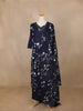 Navy Blue Floral Printed Cotton Salwar Suit