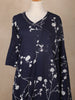 Navy Blue Floral Printed Cotton Salwar Suit