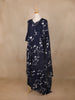 Navy Blue Floral Printed Cotton Salwar Suit