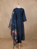 Navy Blue Floral Print Georgette  Salwar Suit