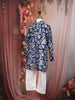 Navy Blue Floral Printed Cotton Kids Kurta Set