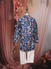 Navy Blue Floral Printed Cotton Kids Kurta Set