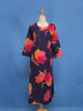 Navy Blue Floral Printed Cotton Kurti