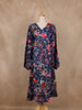 Navy Blue Floral Printed Cotton Kurti