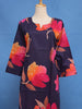 Navy Blue Floral Printed Cotton Kurti