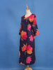 Navy Blue Floral Printed Cotton Kurti
