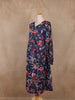 Navy Blue Floral Printed Cotton Kurti
