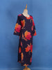 Navy Blue Floral Printed Cotton Kurti