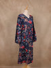 Navy Blue Floral Printed Cotton Kurti