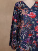 Navy Blue Floral Printed Cotton Kurti