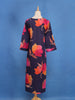 Navy Blue Floral Printed Cotton Kurti