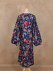 Navy Blue Floral Printed Cotton Kurti