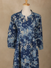 Navy Blue Floral Printed Cotton Kurti Top