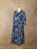 Navy Blue Floral Printed Cotton Kurti Top