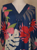 Navy Blue Floral Printed Cotton Palazzo Suit