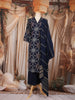 Navy Blue Floral Printed Cotton Salwar Suit