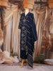 Navy Blue Floral Printed Cotton Salwar Suit