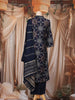 Navy Blue Floral Printed Cotton Salwar Suit