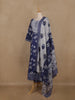 Navy Blue Floral Printed Cotton Salwar Suit With Dupatta