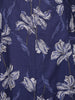 Navy Blue Floral Printed Cotton Salwar Suit With Dupatta