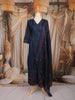 Navy Blue Floral Printed Cotton Salwar Suit with Dupatta