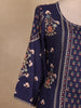 Navy Blue Floral Printed Cotton Salwar Suit with Dupatta