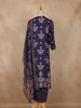 Navy Blue Floral Printed Cotton Salwar Suit with Dupatta